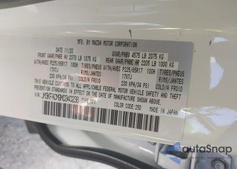 2021 Mazda Cx-5 Touring from USA, damaged, VIN JM3KFACM9M0340238